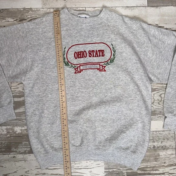 Ohio State Buckeyes Sweatshirt Mens Large Gray Football Student Union Crewneck - Picture 9 of 11